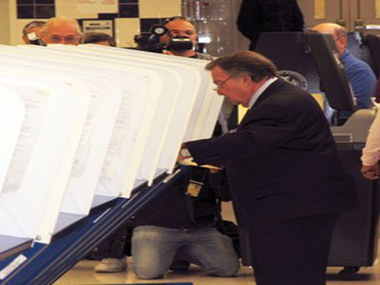 Queens District Attorney Richard Brown, seen voting, secured his record sixth consecutive term as county prosecutor