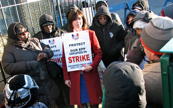 Union walks the line as bus strike persists