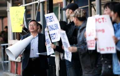 Activists stage protest on woman found dead