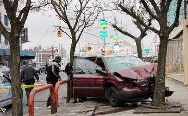 Van jumps curb near LaGuardia CC, killing teen