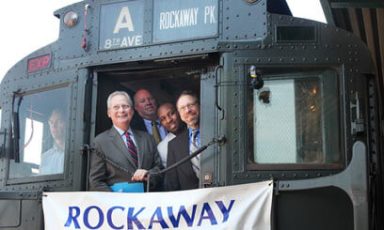 A train returns to the Rockaways