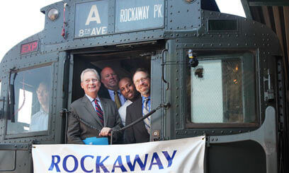 A train returns to the Rockaways