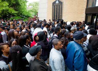Friends and family say goodbye to teen killed on bus