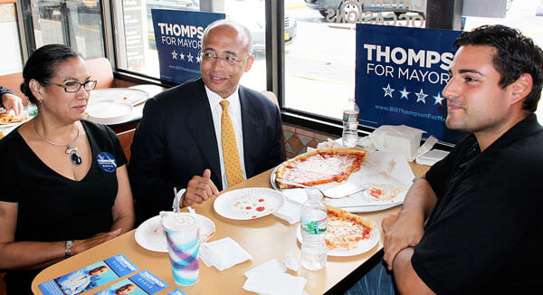 Thompson woos small biz  on stop in Queens Village