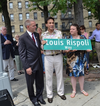 Councilmember Jimmy Van Bramer, Rispoli’s husband Danyal Lawson, and Rispoli niece, Christina O’Donnell 2