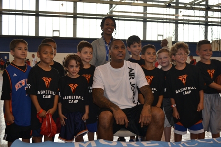 Knicks star Carmelo Anthony directed his youth basketball camp at Queens College.