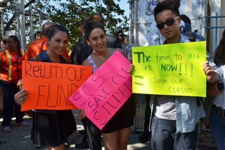 cardozo students school benjamin classes cuts protest qns chan courier melissa