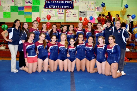 St. Francis Prep gymnastics team has dominated the CHSAA championship for three consecutive years.