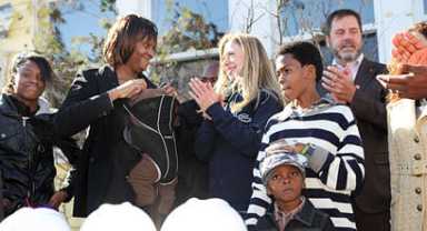 Chelsea Clinton attends Rockaway Sandy rebuilding