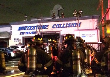 UPDATE: Whitestone auto body shop to reopen after two-alarm blaze