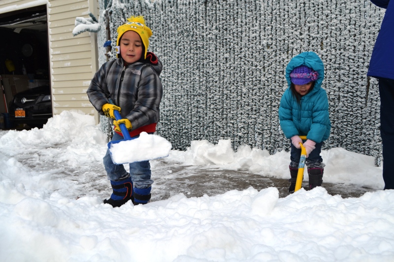 Children shoveling