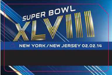 MetroCards sport Super Bowl logo