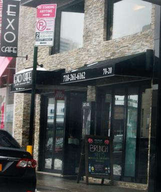 Plow incident damages Exo Cafe in Forest Hills