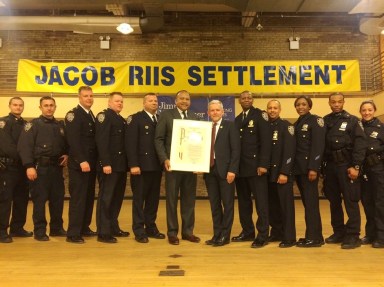 Councilman Van Bramer joined by Benjamin Tucker, First Deputy Commissioner for the NYPD, 108th Precinct Captain John Travaglia, 114th Precinct  Deputy Inspector Kevin Maloney, Captain Mark Simmons and officers from PSA-9, and the 108th and 114th precincts.