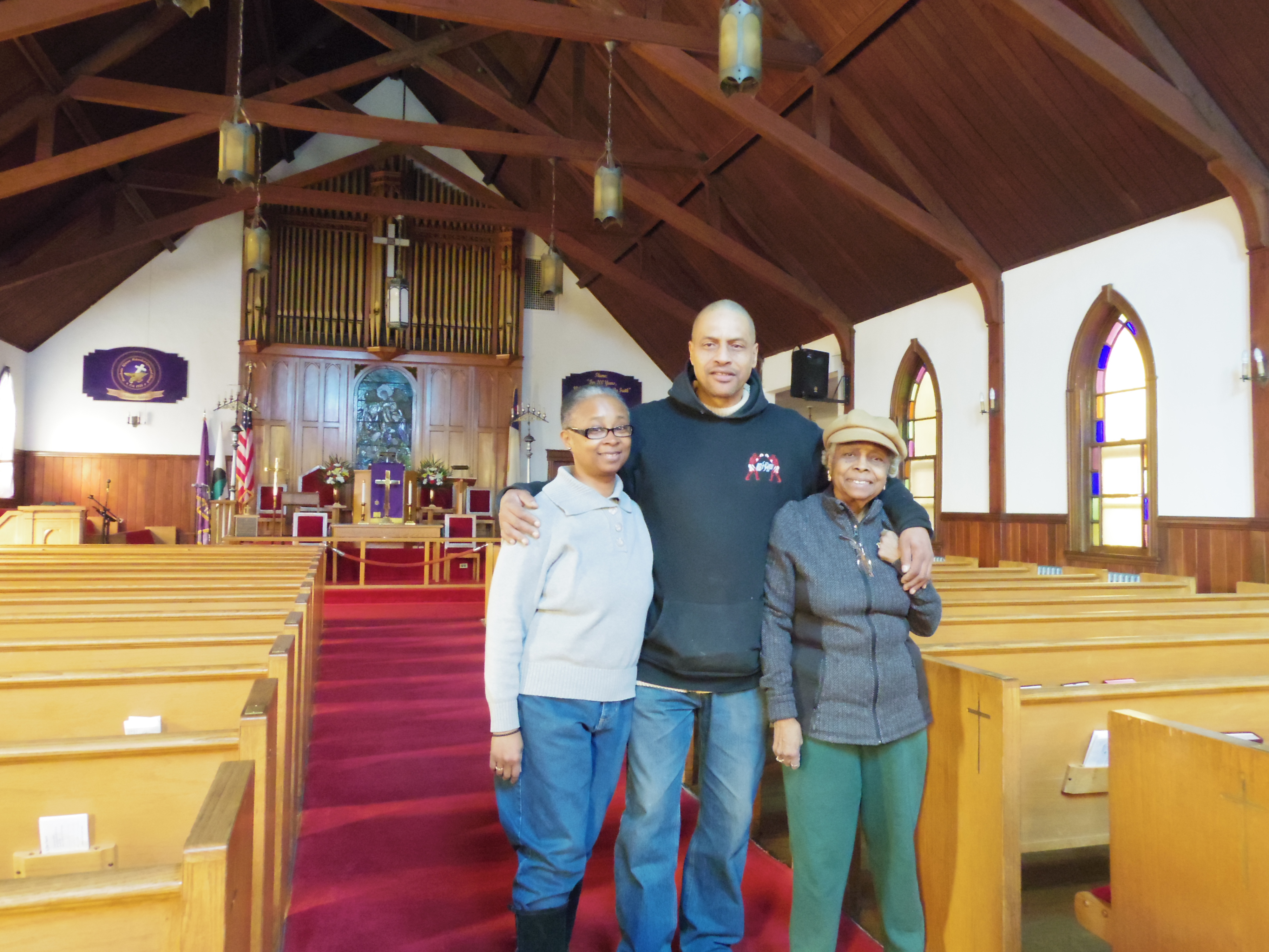 AME Church members in the mass room. The church is a link to the historic black community in Flushing.