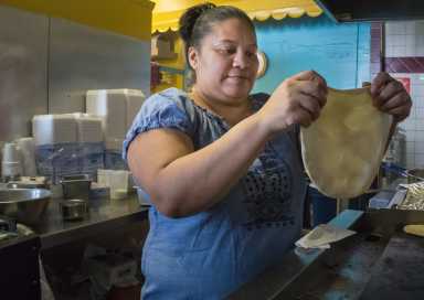 Screenshot from "Judith: Portrait of a Street Vendor," one of the documentaries to be shown at the first screening of the series "Immigrant Women: Sharing Our Voice Through Film."