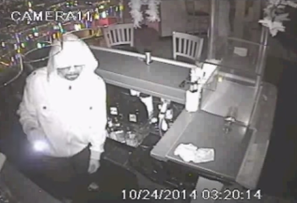 Shameek Dunbar is being charged for a string of burglaries of businesses in western Queens, including Tequila Sunrise on Northern Blvd, where he was caught on surveillance footage (pictured).