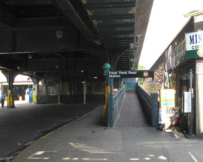 One of the drop-off sites will be outside of the Fresh Pond Road M train station.