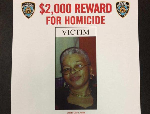 A reward of $2,000 was being offered for any information leading to the arrest of Leta Webb's killer.