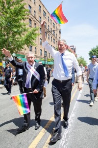 Councilman Daniel Dromm and Mayor Bill de Blasio (Photo courtesy of Queens Pride)