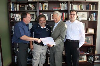 Alfredo Centola and George Mirtsopoulos of We Love Whitestone with Congressman Steve Israel and Dan Aronoff.