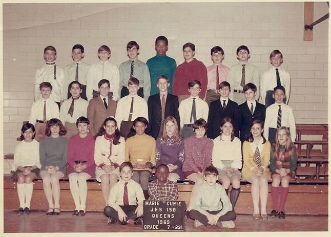 A 1969 photo of a seventh-grade class from M.S. 158.