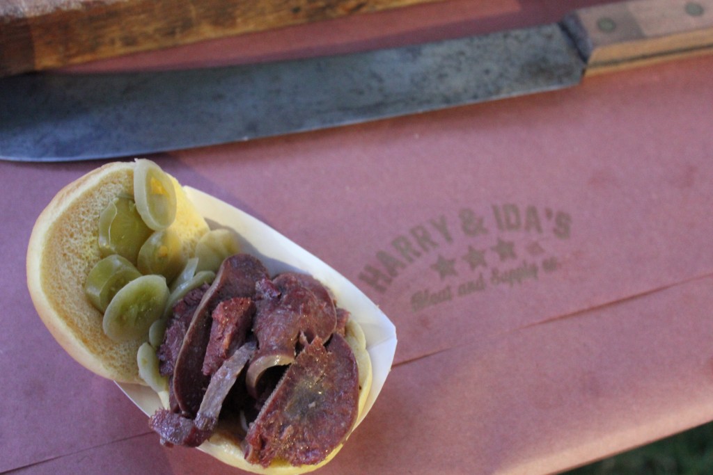 Smoked beef tongue sliders from Harry & Ida's Meat and Supply Co. 