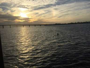 The sun setting over Jamaica Bay during Saturday's cruise.