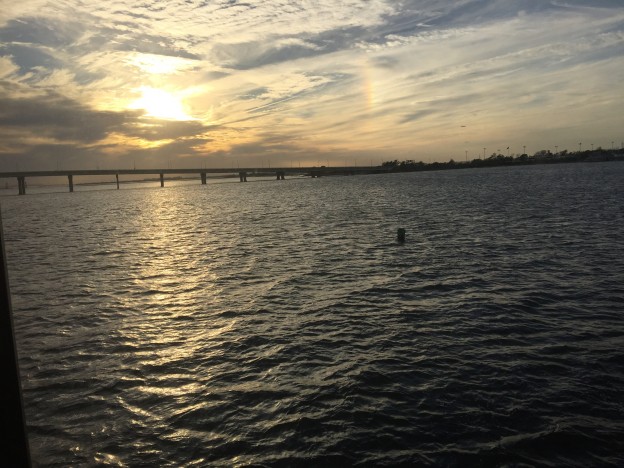 The sun setting over Jamaica Bay during Saturday's cruise.