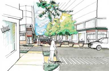 Schematic view looking west from 39th Avenue to Flushing Creek.