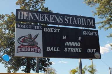 Hennekens Stadium sign
