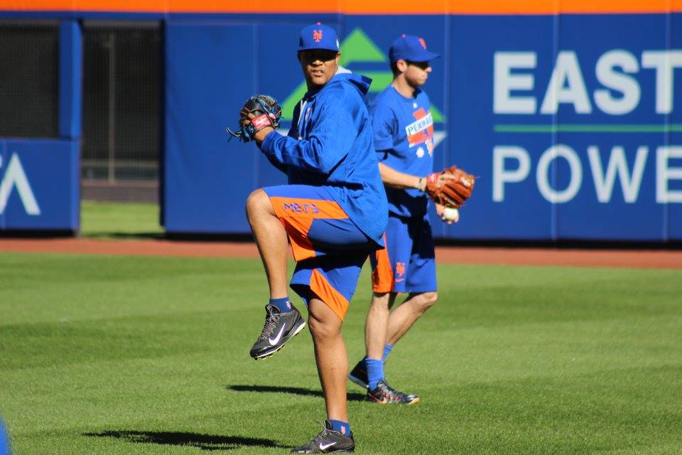 Mets closer Jeurys Familia participated in a team workout at Citi Field Friday in preparation of the club's World Series showdown with the Kansas City Royals.