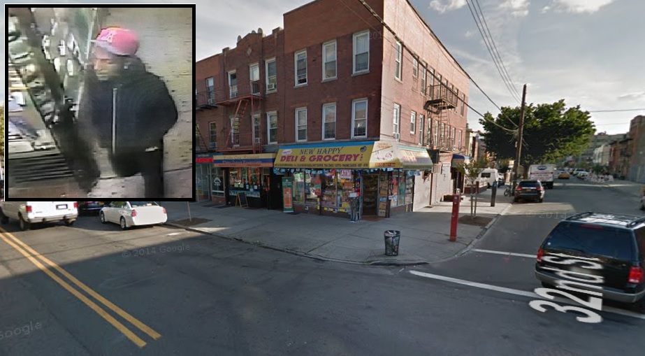 Police are looking for three suspects, one of which is pictured, for a knifepoint robbery in Astoria.