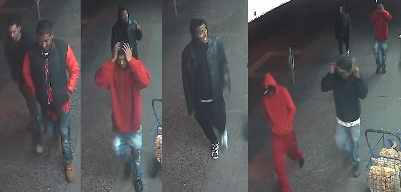 The group of suspects wanted for assaulting a 23-year-old man in Ozone Park early Saturday morning.