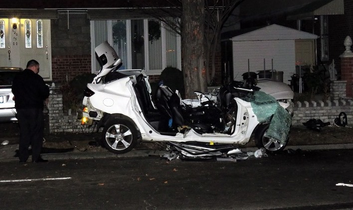 A man crashed his car in South Ozone Park early Sunday morning.