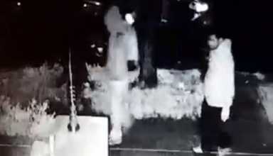 The suspects in a recent Flushing home invasion are pictured in this grainy security camera video.