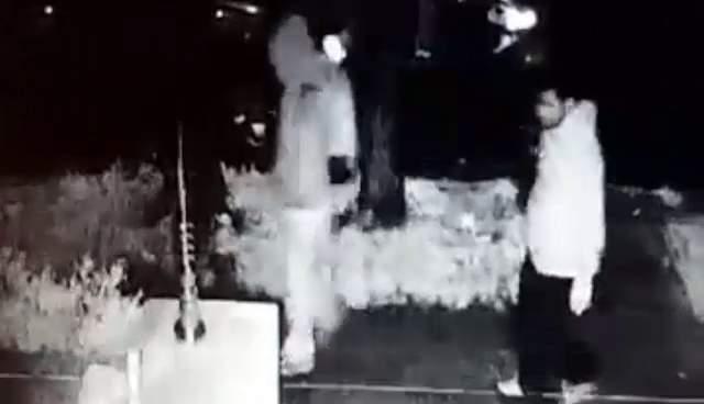 The suspects in a recent Flushing home invasion are pictured in this grainy security camera video.