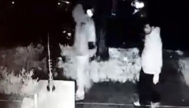 The suspects in a recent Flushing home invasion are pictured in this grainy security camera video.