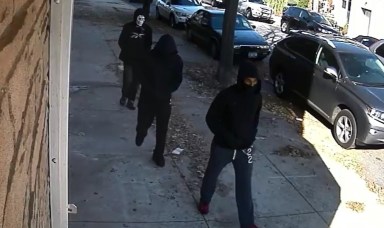 The three masked bandits who robbed a Glendale pharmacy on Tuesday afternoon.