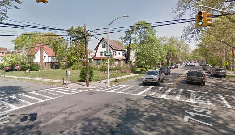 The intersection of 71st Avenue and Kessel Street in Forest Hills, where a woman was fatally hit by a bus on Sunday.