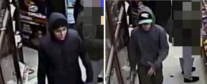 The two suspects wanted for a recent robbery at an Astoria deli.