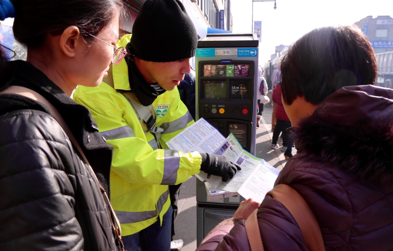 Street ambassadors  have been dispatched to explain to commuters about the new features of the Select Bus Service.