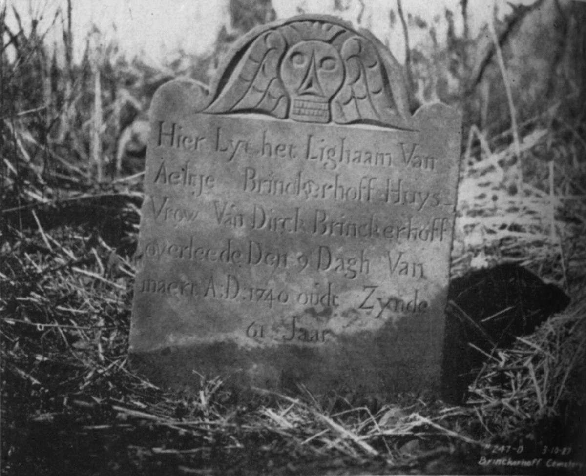 The oldest gravestone in the Brinckerhoff Cemetery dates from before the Revolutionary War.