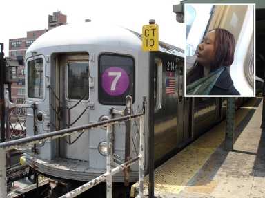 Police are looking for a woman who assaulted a female passenger on board a 7 train in Long Island City on Monday.