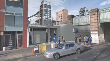 A rendering shows how the eastbound Flushing LIRR entrance will look after renovations.
