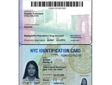 An example of an IDNYC card.