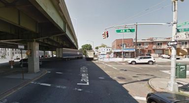A Maspeth man died Sunday night after the car he was driving struck a concrete stanchion at the corner of Laurel Hill Boulevard and 48th Street in Woodside.