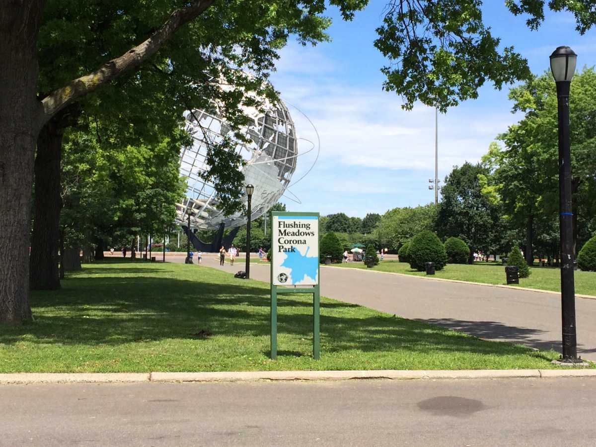 Flushing Meadows Corona Park, with the iconic World's Fair Unisphere in the background. File photo