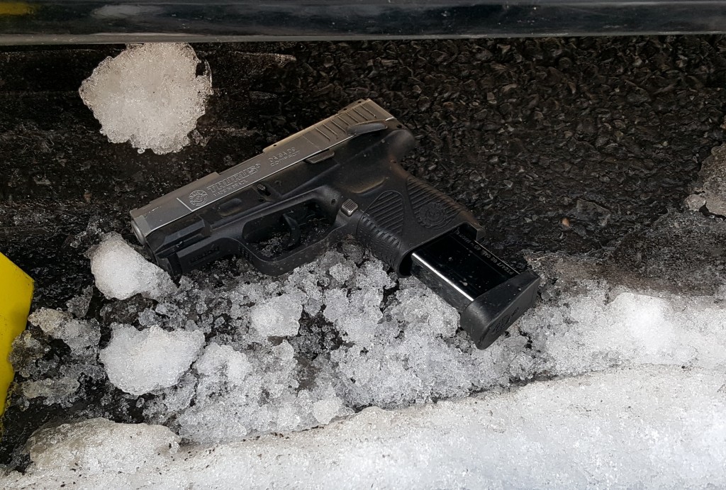 The gun that Briarwood's Altariq Mciver allegedly fired at police officers during a pursuit in Brooklyn on Thursday.