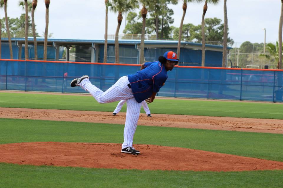 Former Mets pitcher Jenrry Mejia throws off the mound last spring.